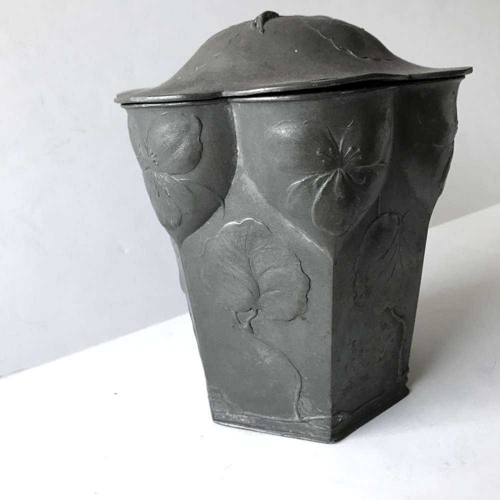Orivit Art Nouveau Pewter Jar w/ Lid